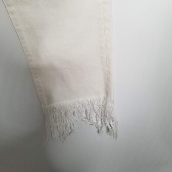 3x1 Bianca Women's Cropped White Fringe Straight Leg 100% Cotton Jeans 2… - Picture 11 of 11